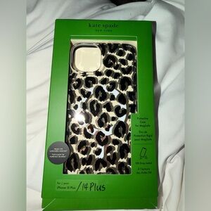 Kate Spade Black and Brown Leopard iPhone 14/15 Plus Case